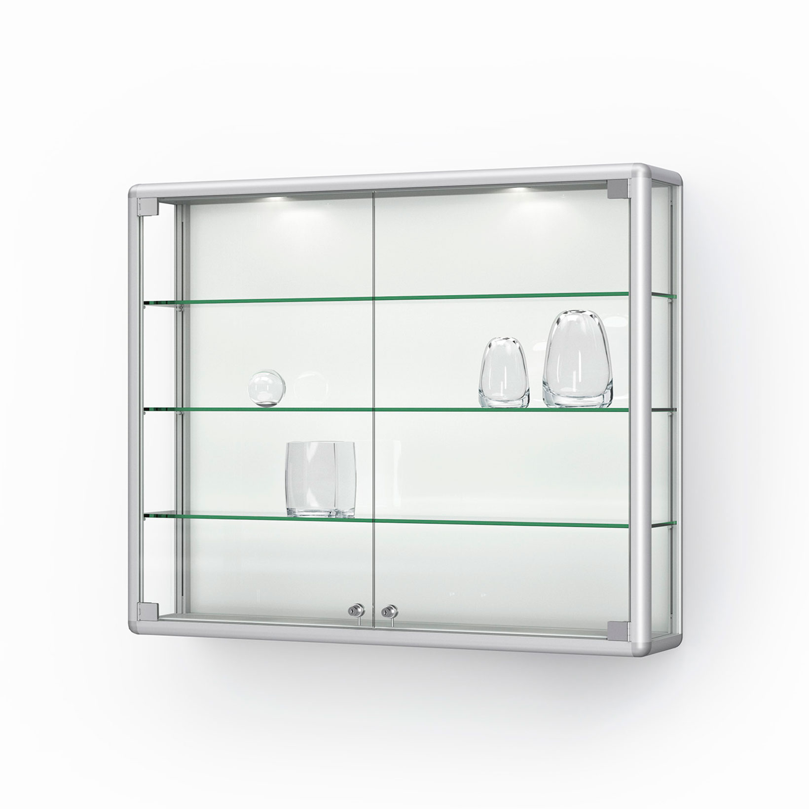 Wandvitrine mit Drehtüren - 1220 mm