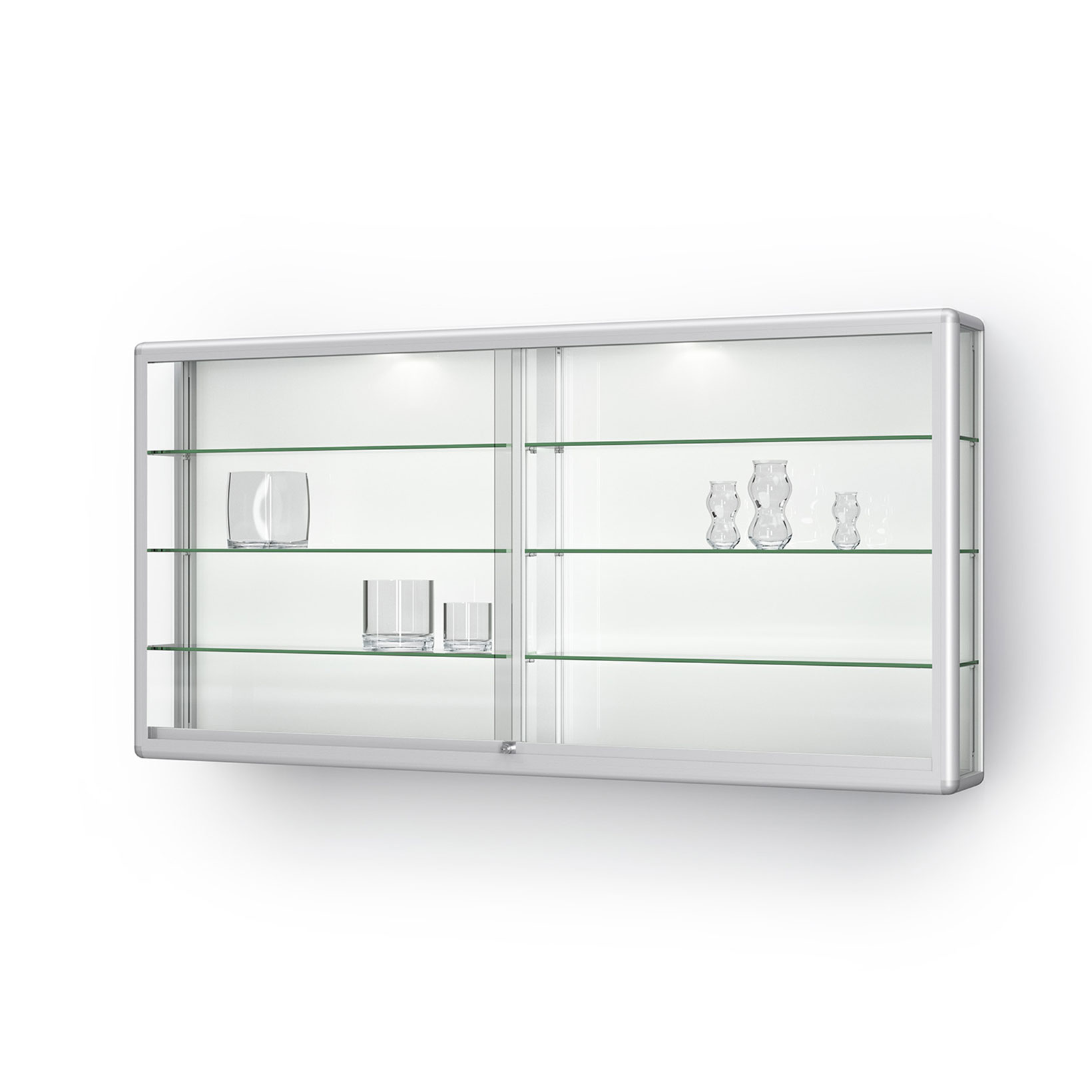 Wandvitrine mit Schiebetüren - 2020 mm
