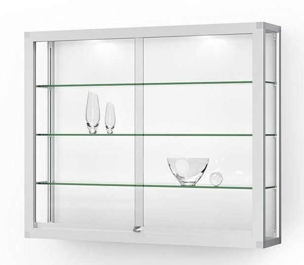 Wandvitrine Glas mit Schiebetüren